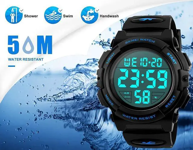 Alt view image 2 of 7 - JAYSUING Watches for Men, Digital Sports Watch for Mens Waterproof LED Screen Large Face Military Tactical Watch