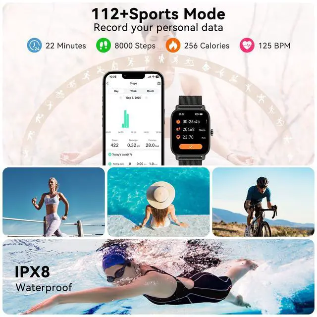 Alt view image 4 of 7 - Smart Watch for Men Women Fitness: Waterproof Make Answer Call Running Smartwatch for Android Phone iPhone Samsung Compatible Digital Mens Watches SpO2 Sleep Heart Rate Monitor Step Pedometer Tracker