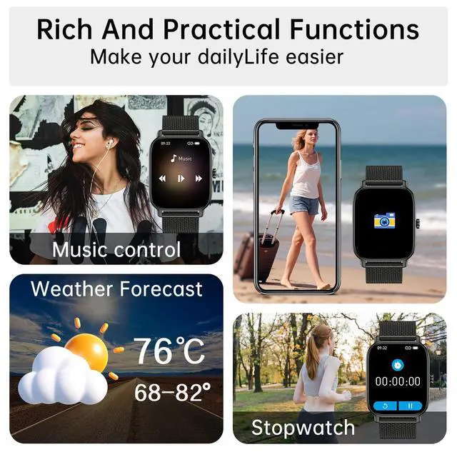 Alt view image 5 of 7 - Smart Watch for Men Women Fitness: Waterproof Make Answer Call Running Smartwatch for Android Phone iPhone Samsung Compatible Digital Mens Watches SpO2 Sleep Heart Rate Monitor Step Pedometer Tracker