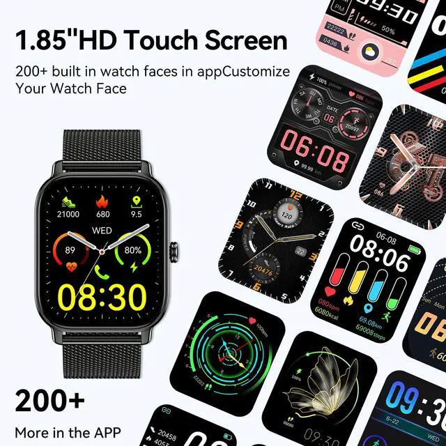 Alt view image 6 of 7 - Smart Watch for Men Women Fitness: Waterproof Make Answer Call Running Smartwatch for Android Phone iPhone Samsung Compatible Digital Mens Watches SpO2 Sleep Heart Rate Monitor Step Pedometer Tracker