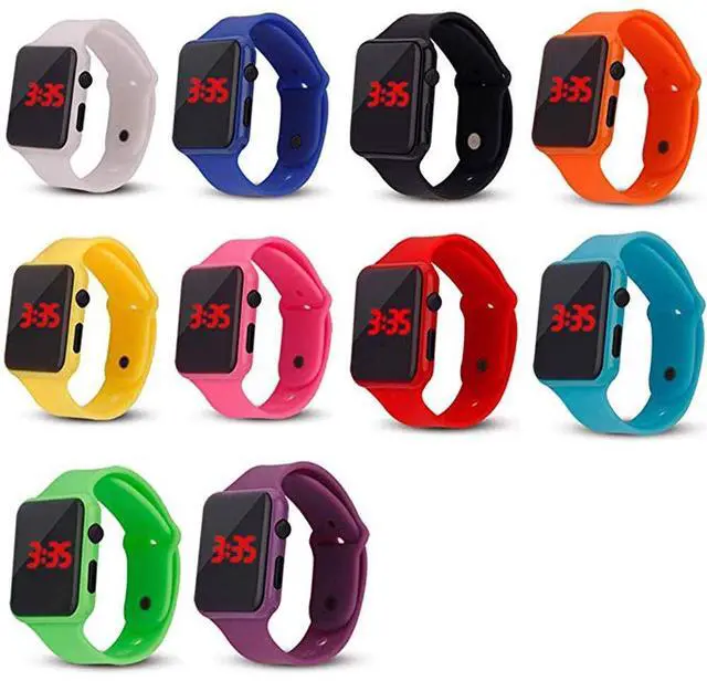 Main image of JAYSUING 10 Pack Unisex Men Women LED Wrist Watch Silicone Electronic Sports Watch Bracelet Wholesale Watches