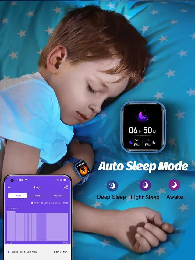 Alt view image 5 of 7 - JAYSUING Kids Smart Watch, Smart Watch for Kids 4-16 Years Old with Sleep Mode, 19 Sports Mode, Pedometer, Birthday Gift for Boys Girls, Blue