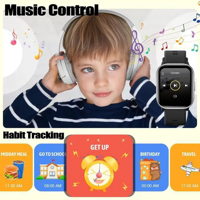 Alt view image 7 of 7 - JAYSUING Kids Watch for Boys Girls with IP68 Waterproof, Girls Smart Watch with 19 Sports Modes, Sleep Tracking, Pedometer, Stopwatch, Kids Activity Tracker, Birthday Gifts for Boys Age 6-15 Years Old