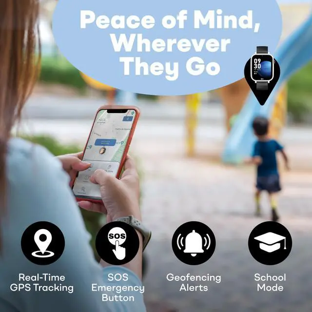 Alt view image 4 of 7 - JAYSUING Smart Watch for Kids - Kids Watch with GPS Tracker, Safe Zones Alert Camera, Voice & Video Call, School Mode Parental App, Subscription Required - Extra White Strap - Gifts for Boys 3-12