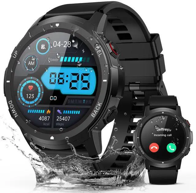 Main image of Smart Watch for Men- Bluetooth Call, 2025 Military Waterproof Fitness Sleep Tracker Watch with 110 Sports Modes, Smartwatch for Samsung Android iPhone iOS Compatible
