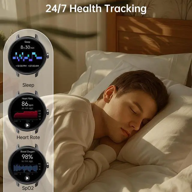 Alt view image 4 of 7 - Smart Watch for Men Women(Answer/Make Calls), Smartwatch Built-in AI Voice, 1.27" HD Fitness Tracker with Heart Rate/Sleep/Step/SpO2 Monitor, 100+ Sports Modes, IP68 Waterproof Watch for Android iOS