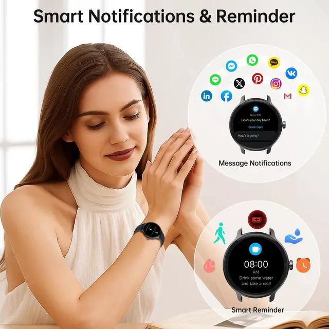 Alt view image 3 of 7 - Smart Watch for Men Women(Answer/Make Calls), Smartwatch Built-in AI Voice, 1.27" HD Fitness Tracker with Heart Rate/Sleep/Step/SpO2 Monitor, 100+ Sports Modes, IP68 Waterproof Watch for Android iOS