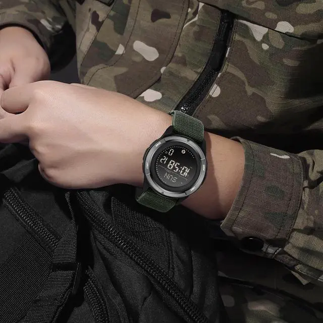 Alt view image 5 of 7 - JAYSUING Men's Digital Watch Pedometer Step Counter Watches Military Compass Waterproof Wrist Watch Tactical Sport Watch Calories Counter Pacer Running Wristwatch LED Light Stopwatch Countdown