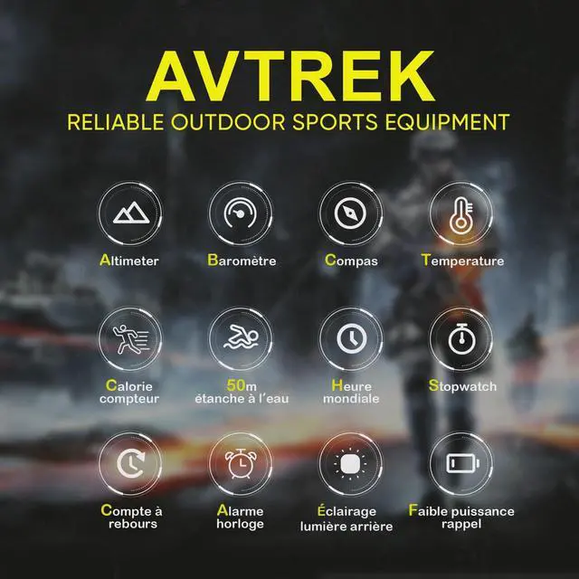 Alt view image 2 of 7 - JAYSUING Digital Hiking Sport Watches for Men - Tactical Training Military Compass Solid Outdoor Multifunction Waterproof Altimeter Watch (Black)