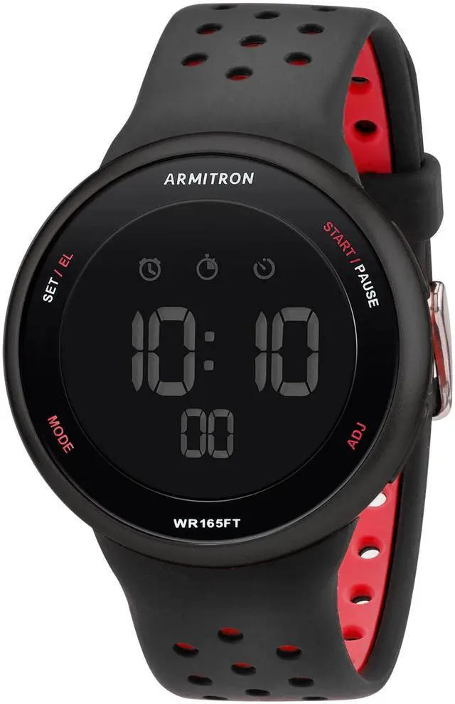 Main image of JAYSUING Quartz Fitness Watch with Silicone Strap, Black, 22 (Model: 40/8423BRD)