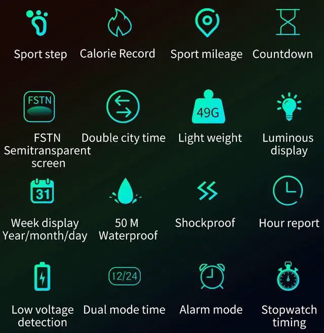 Alt view image 6 of 7 - JAYSUING Men's Digital Watch Waterproof Pedometer Watches Sport Watch Step Counter Calorie Military Watch with Stopwatch Alarm LED Backlight Countdown