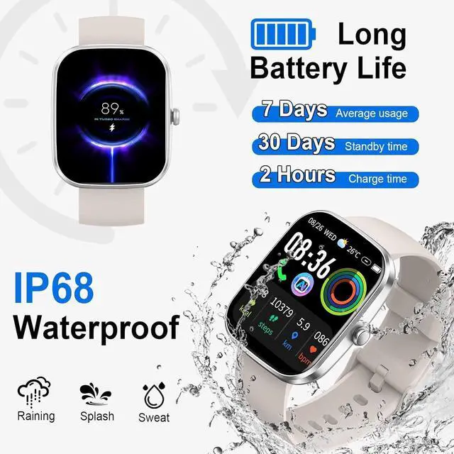 Alt view image 7 of 7 - AI Smart Watch with ChatGPT, 1.91" Bluetooth Calling Smartwatch for Men Women, 110+ Fitness Modes Activity Tracker, Sleep/Heart Rate/Calorie Monitor, IP68 Waterproof Step Counter for Android iOS