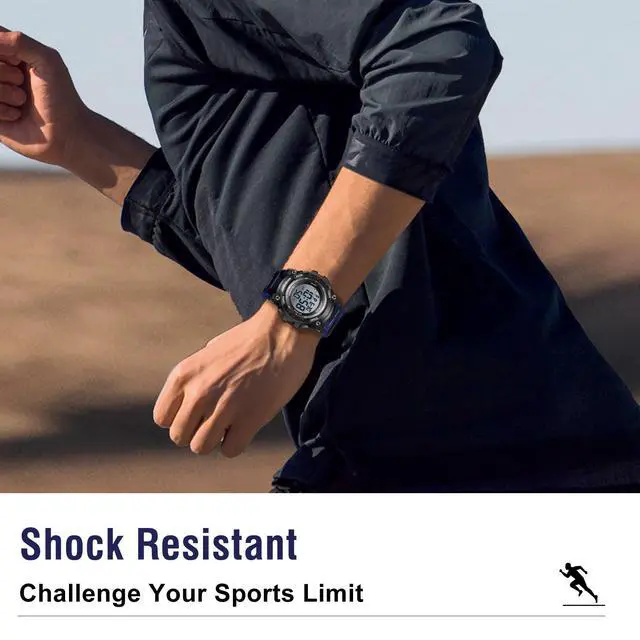 Alt view image 6 of 7 - JAYSUING Men's Digital Watch Sports Outdoor Waterproof Watches for Men with LED Backlight Alarm Stopwatch Mens Watches Digital Chronograph Military Date