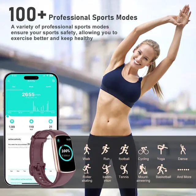 Alt view image 2 of 6 - JAYSUING Fitness Tracker with 24/7 Sleep Tracker, 1.47''Waterproof Fitness Watch, Activity Tracker with Step Tracker for Women Men