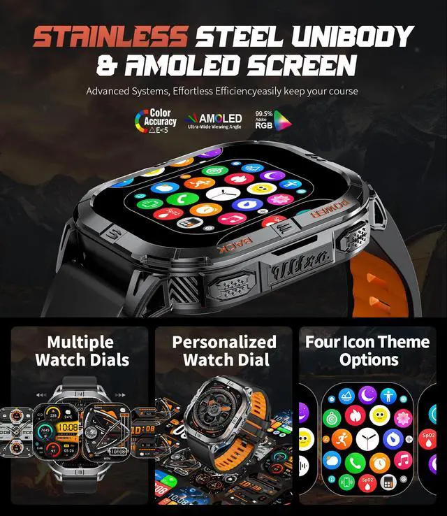 Alt view image 7 of 7 - GPS Military Smart Watch for Men(Answer/Call), 2.13'' Smartwatch,60 Days Battery,6 Satellite Positioning/Compass,5 ATM Fitness Tracker with Flashlight/Heart Rate/Sleep/100+ Sport Modes for Android/iOS