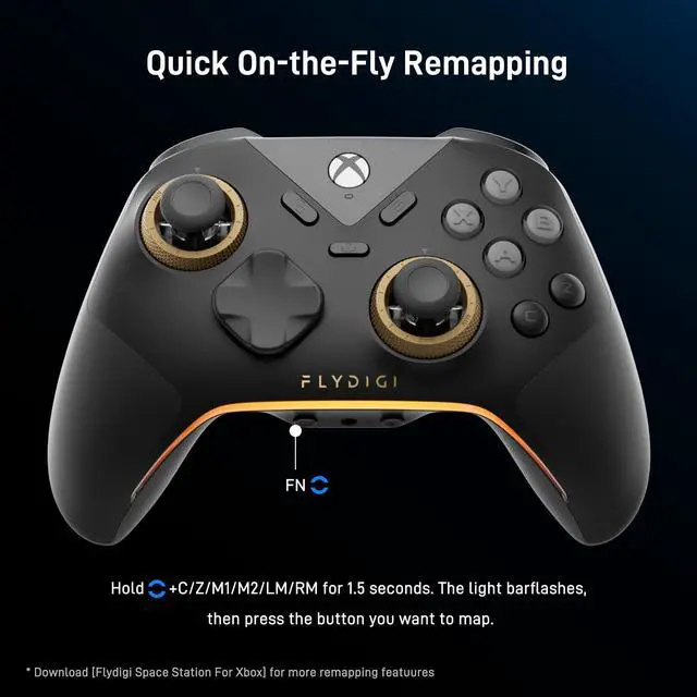 Alt view image 6 of 7 - FLYDIGI VADER 5S Wired Controller for Xbox Series X|S, Xbox One, Windows 10/11, FORCEFLEX Adjustable Tension Joysticks, FORCESWITCH Triggers, 6 Remappable Buttons, 3.5mm Audio Jack