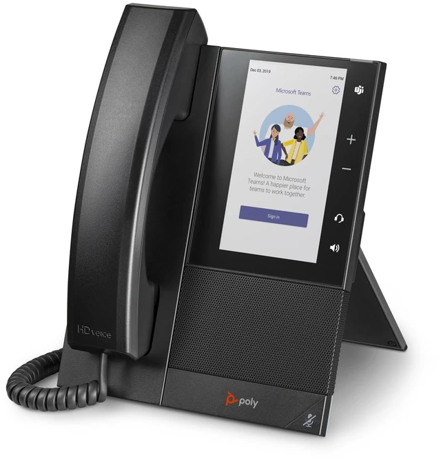 Main image of Plantronics CCX 505 Phone with Handset (Poly), Wi-Fi Enabled, 5" LCD Display, Bluetooth & USB Headset Ports, Microsoft Teams Certified,Black