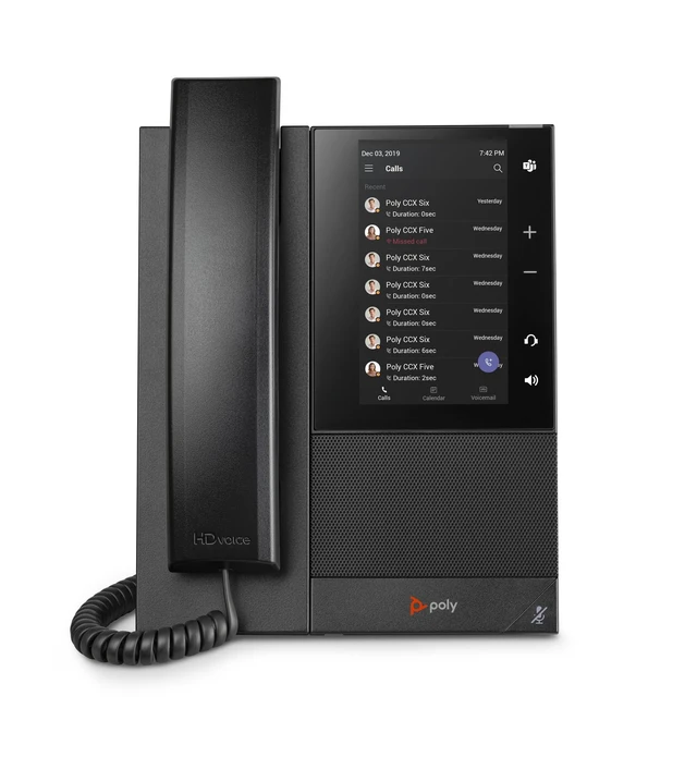 Alt view image 2 of 5 - Plantronics CCX 505 Phone with Handset (Poly), Wi-Fi Enabled, 5" LCD Display, Bluetooth & USB Headset Ports, Microsoft Teams Certified,Black