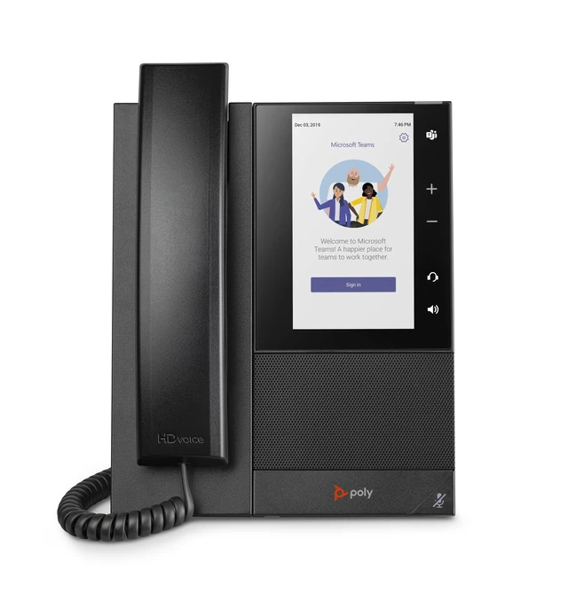 Alt view image 5 of 5 - Plantronics CCX 505 Phone with Handset (Poly), Wi-Fi Enabled, 5" LCD Display, Bluetooth & USB Headset Ports, Microsoft Teams Certified,Black
