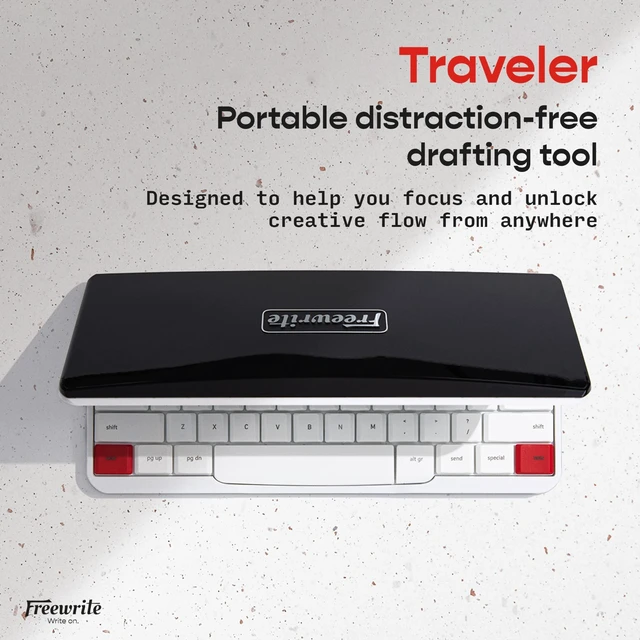 Alt view image 2 of 5 - Freewrite Traveler ^^ Lightweight and Portable Typewriter with E Ink Digital Screen for Distraction-Free Drafting ^^ Word Processor with Wifi Cloud Sync and Long Battery Life for Writers on the Move