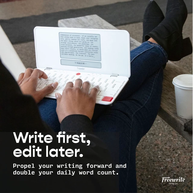 Alt view image 3 of 5 - Freewrite Traveler ^^ Lightweight and Portable Typewriter with E Ink Digital Screen for Distraction-Free Drafting ^^ Word Processor with Wifi Cloud Sync and Long Battery Life for Writers on the Move