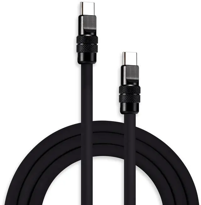 Main image of chubbycable Black Chubby Black Samurai Edition 240W USB C Cable Fast Charging Cable Durable Silicone Charger Cord Compatible with iPhone 17-15 Series iPad MacBook Airpods, Type C to Type C, 4.9FT