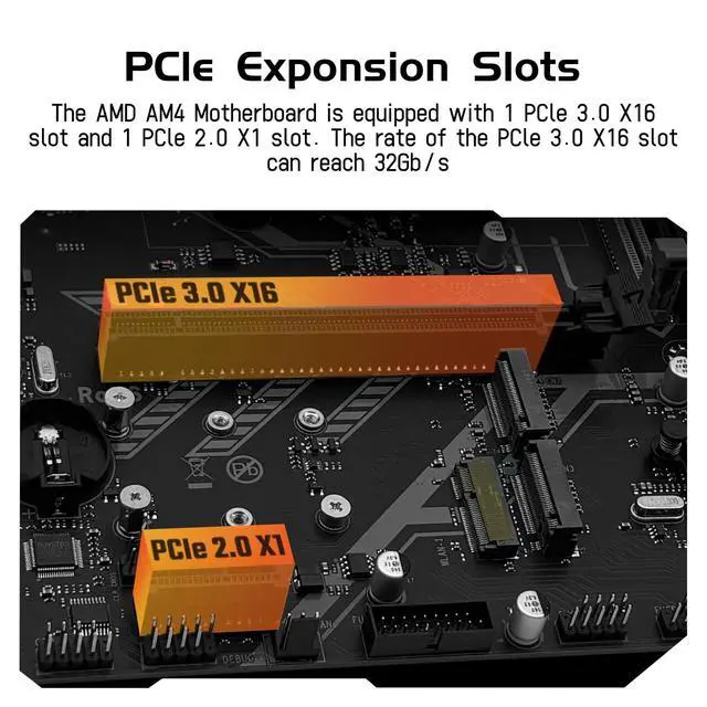Alt view image 5 of 5 - SHANGZHOAYUAN B450 AM4-K Motherboard AMD Gaming Motherboard for Ryzen 1-5th gen Processors (M-ATX, DDR4 Max 128GB, NVME M.2, PCIe 3.0, SATA 3.0, USB 3.0, HDMI-Compatible, DP, Gigabit LAN)