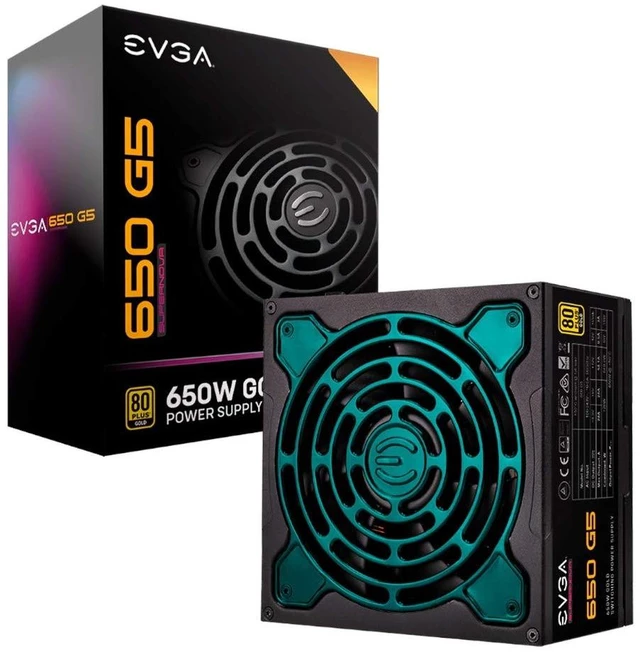 Main image of EVGA 650 G5, 80 Plus Gold 650W, Fully Modular, ECO Mode with Fdb Fan, 100% Japanese Capacitors, 10 Year Warranty, Compact 150mm Size, Power Supply 220-G5-0650-X1