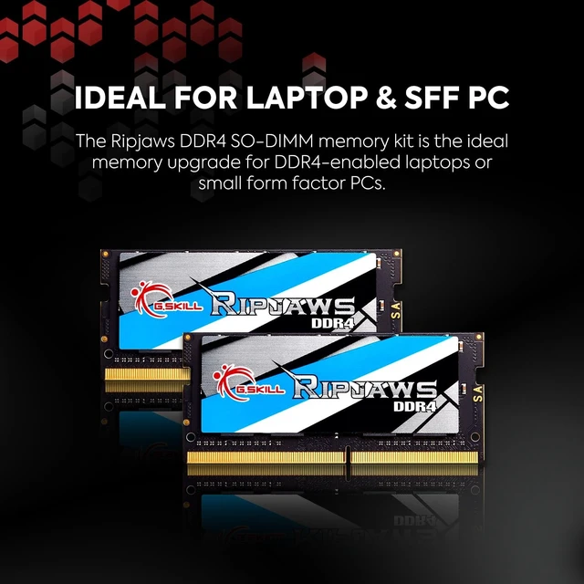 Alt view image 3 of 3 - G.SKILL Ripjaws DDR4 SO-DIMM Series DDR4 RAM 32GB (2x16GB) Up to 2400MT/s* CL16-16-16-39 1.20V Unbuffered Non-ECC Notebook/Laptop Memory SO-DIMM (F4-2400C16D-32GRS)