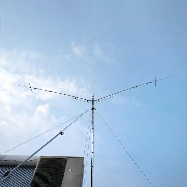 Alt view image 3 of 5 - WOOKLEA 2000W Shortwave Antenna, 7-50MHz Veritical Antenna, 5 Band Inverted V Dipole, SWR<1.5 No Tuning Low Noise Design for DX Contacts