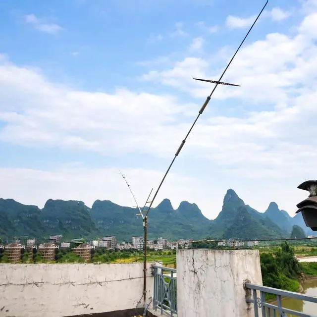 Alt view image 4 of 5 - WOOKLEA 2000W Shortwave Antenna, 7-50MHz Veritical Antenna, 5 Band Inverted V Dipole, SWR<1.5 No Tuning Low Noise Design for DX Contacts