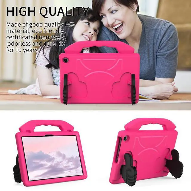 Alt view image 2 of 5 - YGTRLKP for Fire Max 11 Kids Tablet Case EVA Material Light Weight Shockproof Rugged Heavy Duty Thumb Kickstand Kids Case for Fire Max 11 (2023) (Rose red)