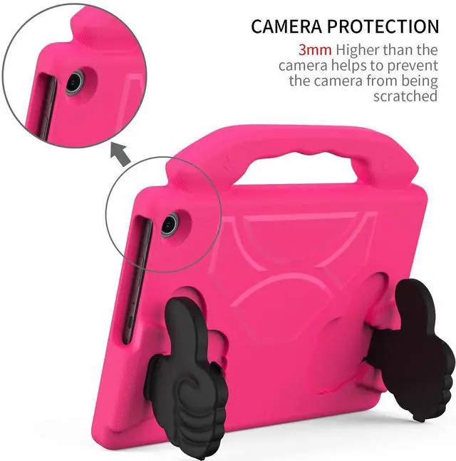 Alt view image 4 of 5 - YGTRLKP for Fire Max 11 Kids Tablet Case EVA Material Light Weight Shockproof Rugged Heavy Duty Thumb Kickstand Kids Case for Fire Max 11 (2023) (Rose red)