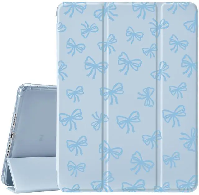 Main image of JOYLAND Blue Pad Case for iPad 7th/8th/9th Generation (2019/2020/2021) 10.2",with Pencil Holder-Auto Wake/Sleep,Blue Bow Anti-Scratch Shockproof Premium Folio Stand Case