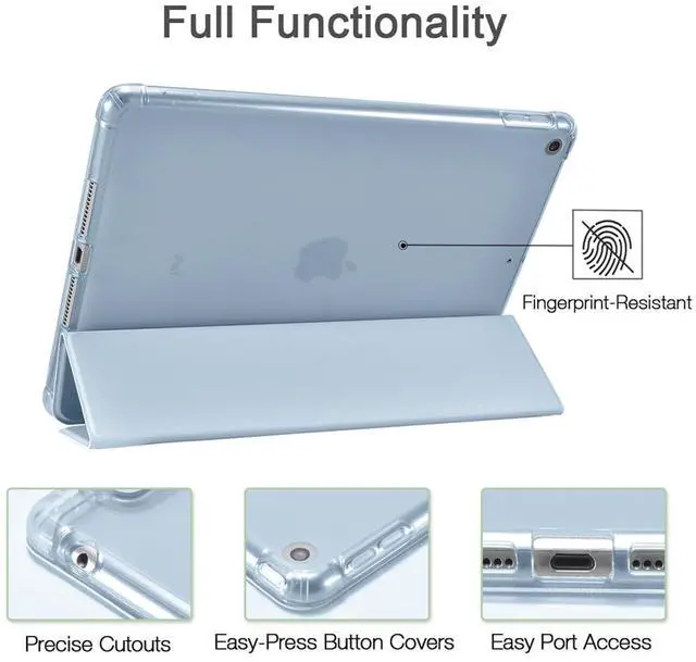 Alt view image 5 of 5 - JOYLAND Blue Pad Case for iPad 7th/8th/9th Generation (2019/2020/2021) 10.2",with Pencil Holder-Auto Wake/Sleep,Blue Bow Anti-Scratch Shockproof Premium Folio Stand Case