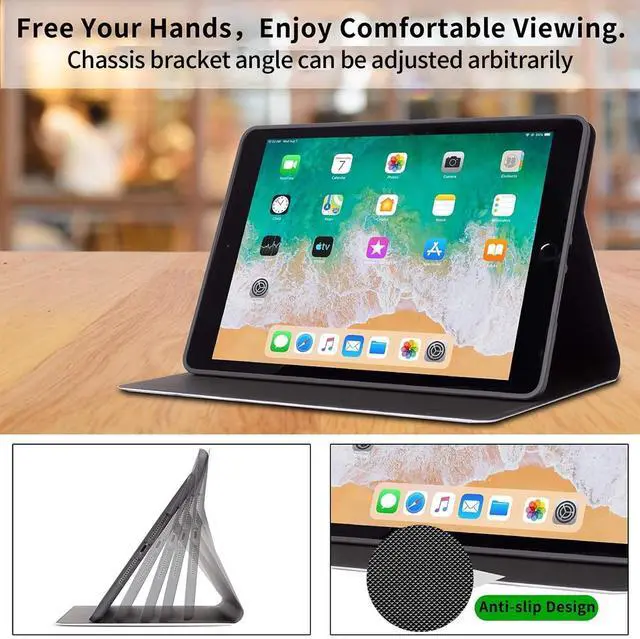 Alt view image 3 of 5 - RAUEDWDJS for All-New Fire HD 10 Tablet (13th Generation,2023 Release) 10.1" Case-PU Leather Slim Standing Smart Cover Case with Auto Sleep/Wake-Black White Flag