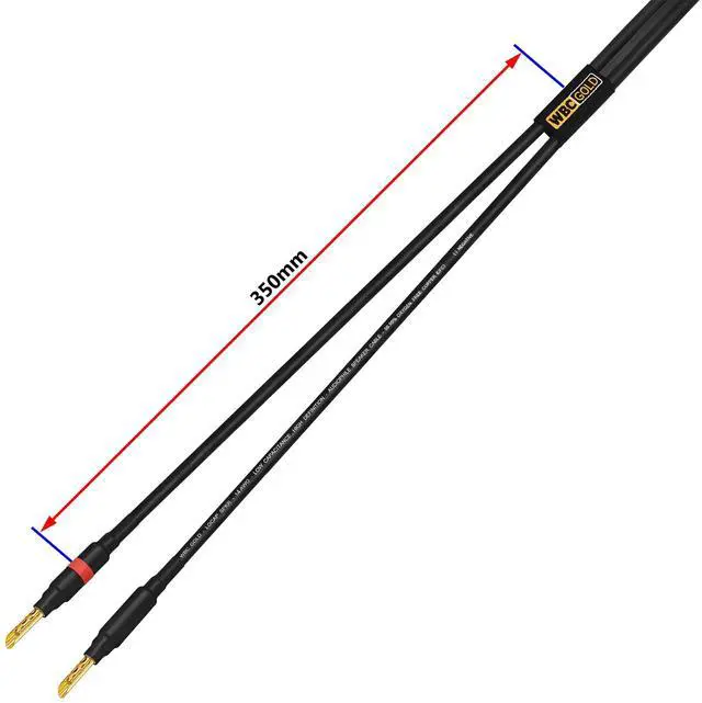 Alt view image 5 of 5 - WORLDS BEST CABLES 8 Foot WBC-GOLD-LOCAP-SPKR-14 AWG - Low-Capacitance - Low-Inductance - High Purity OFC - Audiophile HiFi Speaker Cable Pair with Eminence Gold Banana Plugs