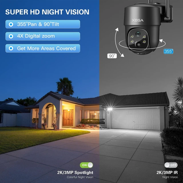 Alt view image 5 of 5 - Xega 2 Pack 4G LTE Solar Cellular Security Camera with SIM Card, No WiFi