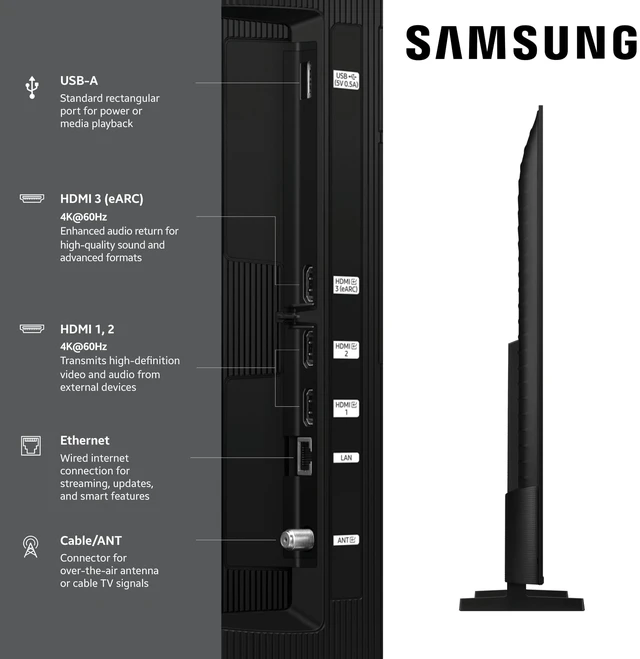 Alt view image 3 of 5 - Samsung 55-Inch Class QLED Q7F Series Samsung Vision AI Smart TV (2025 Model, 55Q7F) Quantum HDR, Object Tracking Sound Lite, Q4 AI Gen1 Processor, 4K upscaling, Gaming Hub, Alexa Built-in