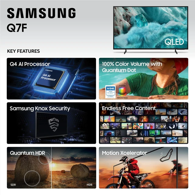 Alt view image 4 of 5 - Samsung 55-Inch Class QLED Q7F Series Samsung Vision AI Smart TV (2025 Model, 55Q7F) Quantum HDR, Object Tracking Sound Lite, Q4 AI Gen1 Processor, 4K upscaling, Gaming Hub, Alexa Built-in