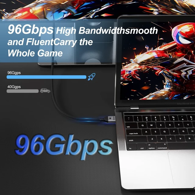 Alt view image 2 of 5 - Angusplay HDMI 2.2 Cable 96Gbps, 16K@60Hz 8K@120Hz 4K@480Hz 16.4ft/5m