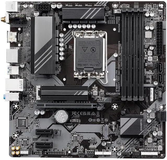 Alt view image 2 of 5 - GIGABYTE B760M DS3H AX (LGA 1700/ Intel/ B760/ M-ATX/ DDR5/ 2* M.2/ PCIe 4.0/ USB 3.2 Gen 2 Type-C/WiFi 6E/ 2.5GbE LAN/Q-Flash Plus/PCIe EZ-Latch/Motherboard)
