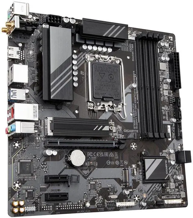 Alt view image 3 of 5 - GIGABYTE B760M DS3H AX (LGA 1700/ Intel/ B760/ M-ATX/ DDR5/ 2* M.2/ PCIe 4.0/ USB 3.2 Gen 2 Type-C/WiFi 6E/ 2.5GbE LAN/Q-Flash Plus/PCIe EZ-Latch/Motherboard)