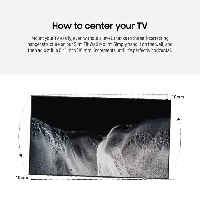 Alt view image 5 of 5 - Samsung Slim Fit TV Wall Mount, Compatible w/ 98- 100 Samsung TVs, Easy Installation, Blends with Any Interior, Minimalist Look, WMN-D90EB/ZA, 2025, Black