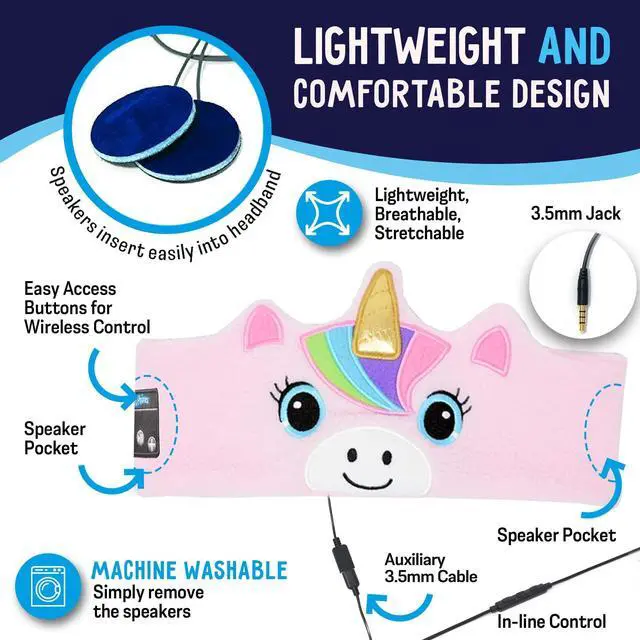 Alt view image 3 of 5 - Toddler Headphones Wireless, Kids Bluetooth Earphones, Safe Volume - Wired School Headphones for Kids with 3.5 MM Jack and Travel Bag - Toddler Airplane Accessories for Boys & Girls - Pink Unic