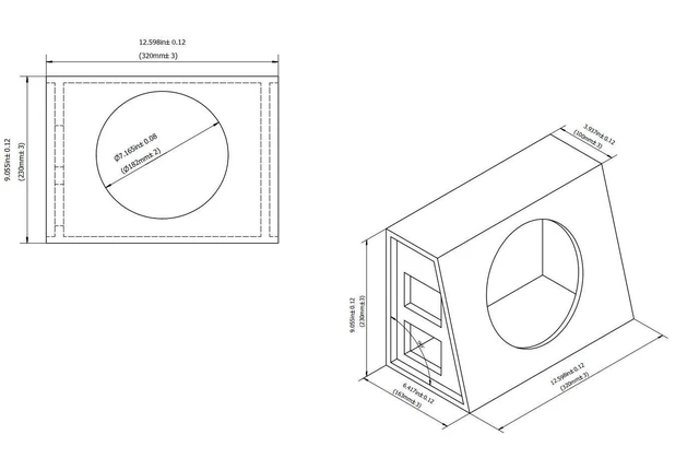 Alt view image 2 of 5 - GOLDWOOD TR8P Sealed Single Car Speaker Cabinet Box for 8" Dual Woofer