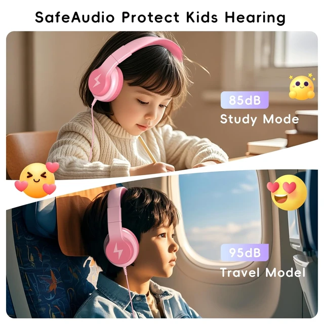 Alt view image 2 of 5 - Candy Bila Wired Kids Headphones for School, Over-Ear for Boys Girls