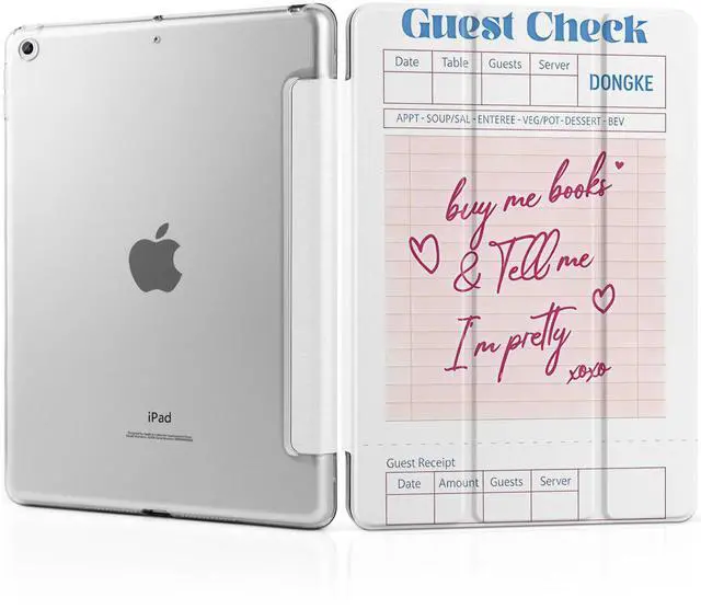 Main image of DONGKE Compatible with iPad 10.2 Inch Case 2021 2020 2019, Smart Lightweight Trifold Stand Hard Plastic Transparent Cover Support Auto Sleep/Wake for iPad 10.2" 9th/8th/7th Gen - Guest Check