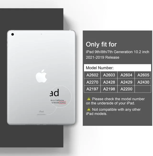 Alt view image 2 of 5 - DONGKE Compatible with iPad 10.2 Inch Case 2021 2020 2019, Smart Lightweight Trifold Stand Hard Plastic Transparent Cover Support Auto Sleep/Wake for iPad 10.2" 9th/8th/7th Gen - Guest Check