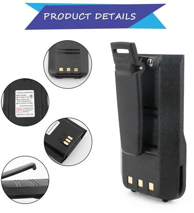 Alt view image 3 of 5 - Afadorable 1PC RT3S Li-ion Battery Pack 7.4V 2200mAh Replacement for TYT Tytera Radio MD380 MD-380 MD-UV380 MD-380U MD-380V MD-446 RT3 RT3S with 1PC Belt Clip